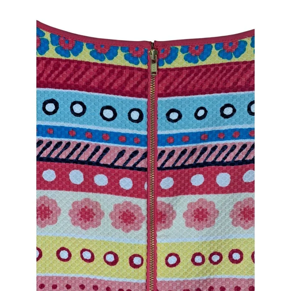 Talbots Sleeveless Textured Knit Dress Multicolor Exposed Zipper Size 14 - Picture 9 of 11